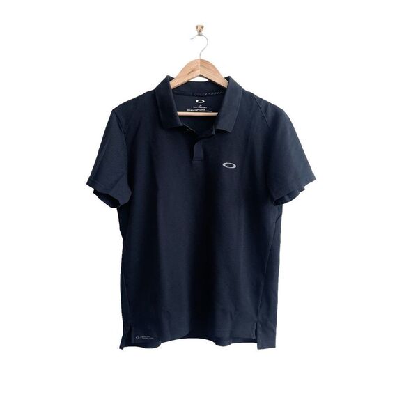 Oakley Mens Top Classic Polo Shirt Collared Short Sleeve Black Large - Picture 1 of 5